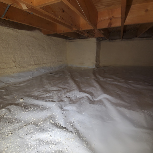 Crawl space encapsulation under house